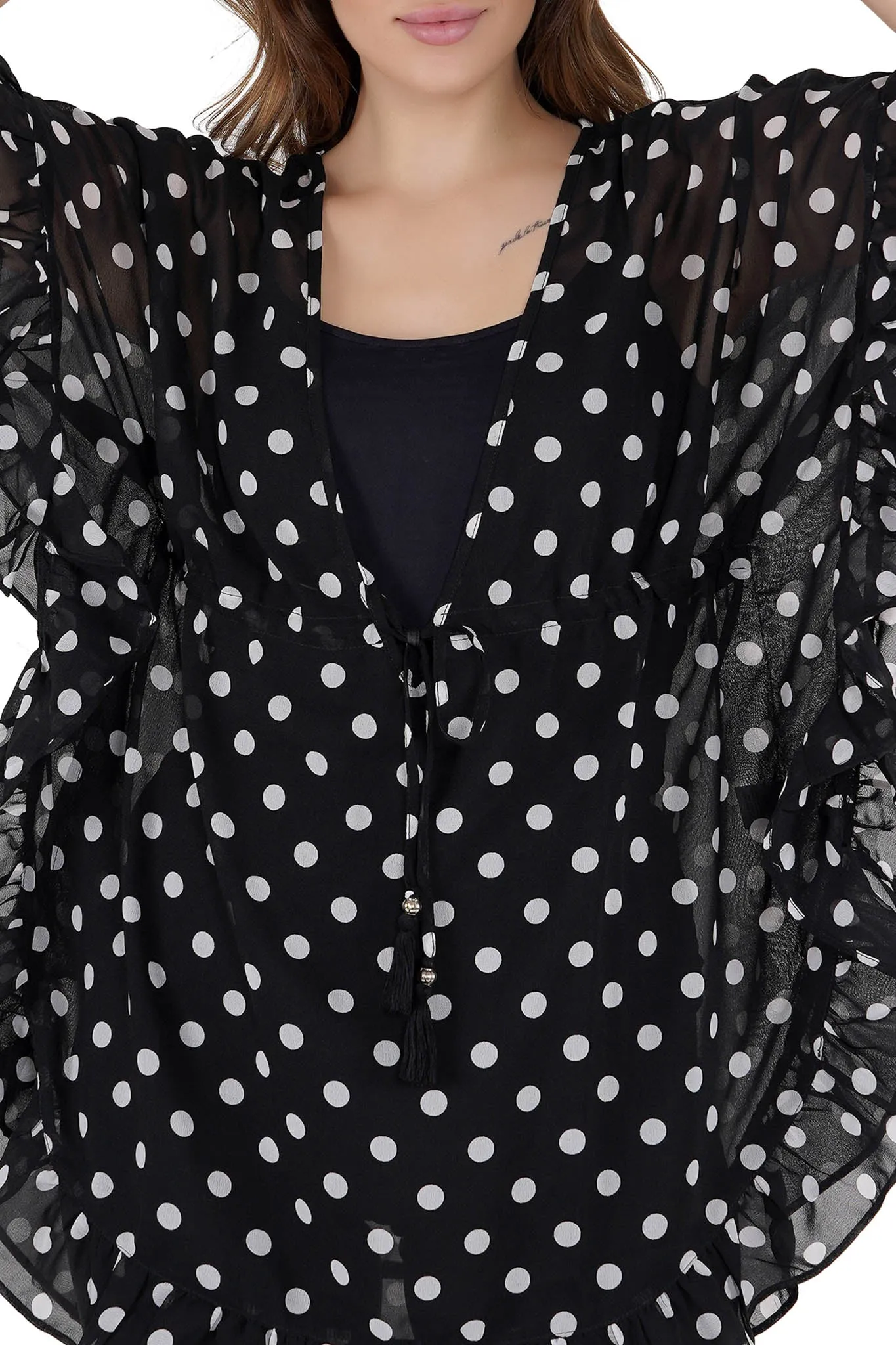 Polka Dot Kaftan Swim Cover-Up Beach Dress