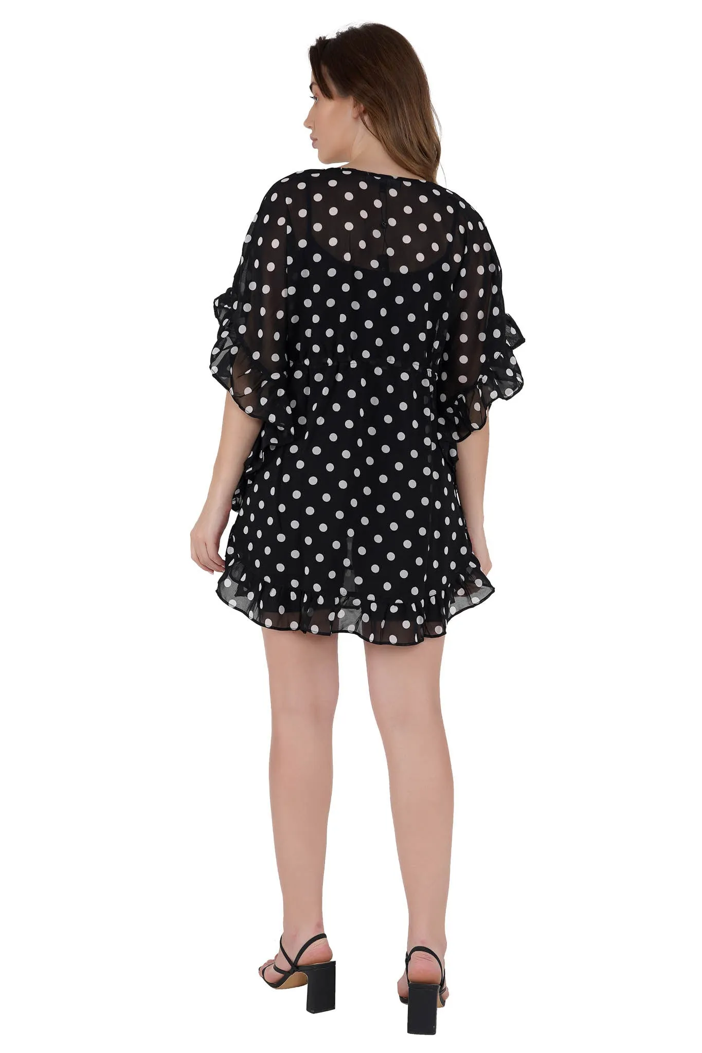 Polka Dot Kaftan Swim Cover-Up Beach Dress