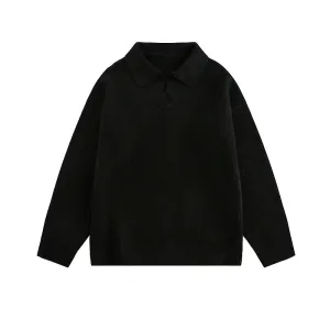 Polo Collar Knit Sweater Pullover