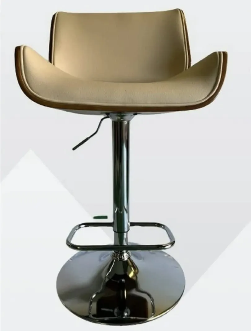 Poly Bar Stool Wood Cream JY-1087