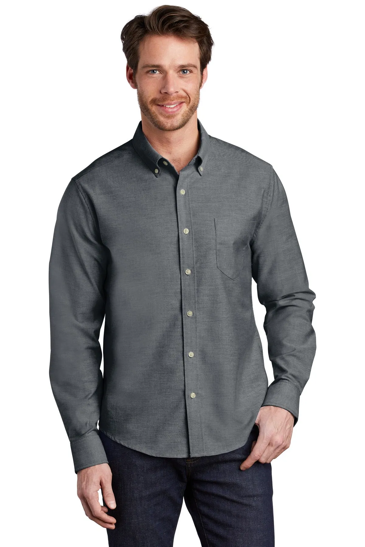 Port Authority   Untucked Fit SuperPro  Oxford  S651 Black
