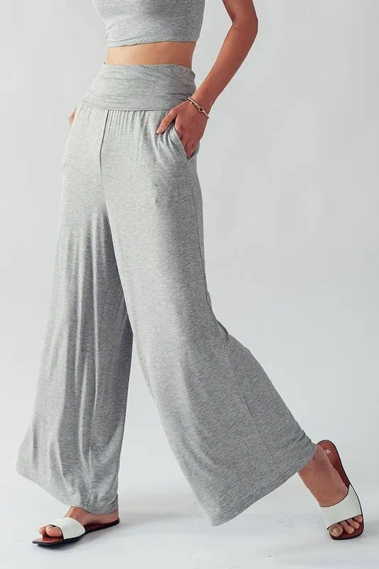 POWER SOFT POCKET WIDE LEG YOGA PANTS SET