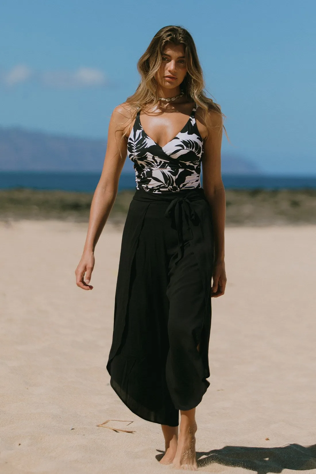 Pull On Cover Up Pants-Black