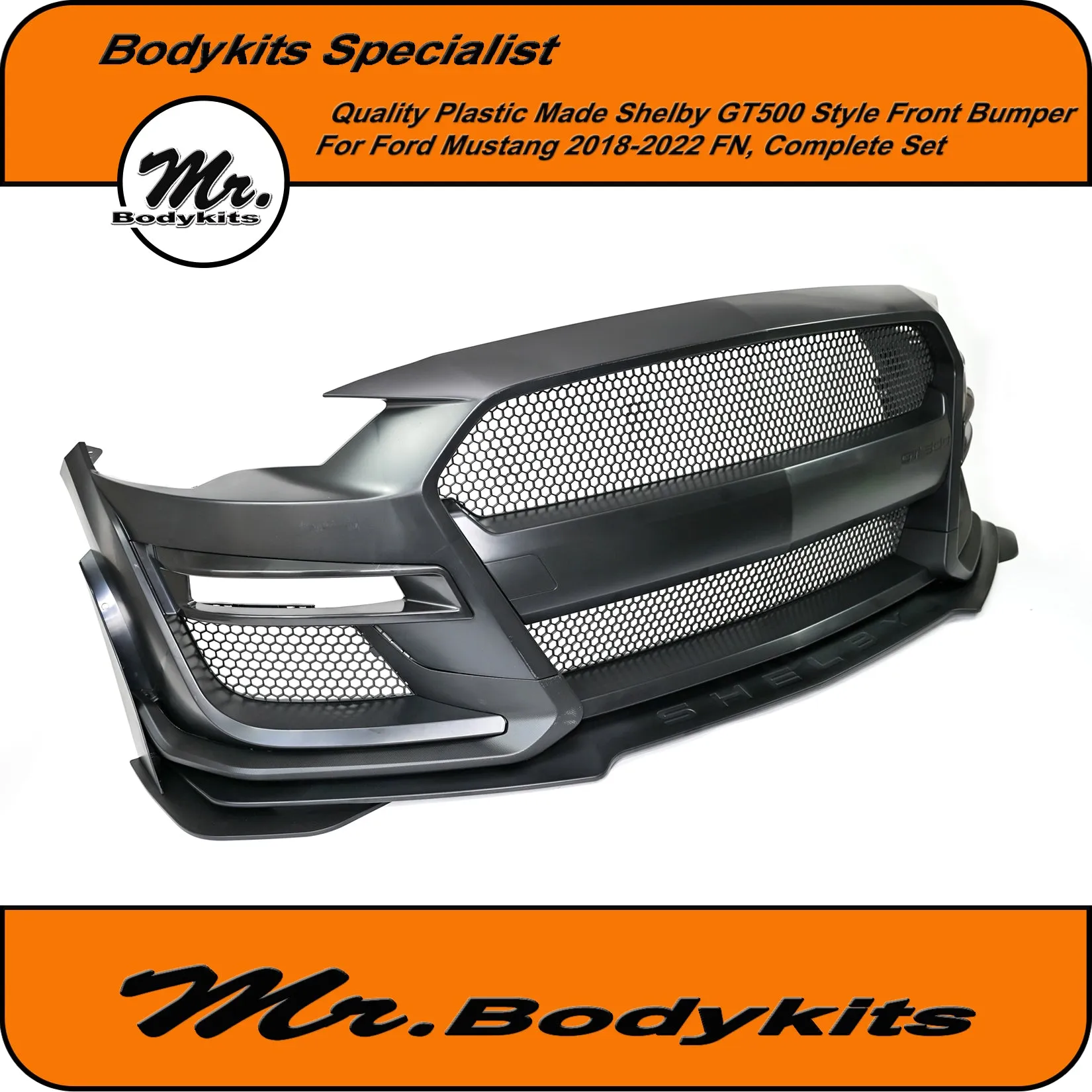 Quality Shelby GT500 Style Front Bumper For Ford Mustang 2018-2022 FN, Mr Bodykits