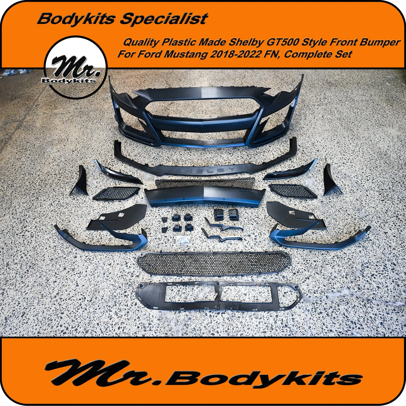 Quality Shelby GT500 Style Front Bumper For Ford Mustang 2018-2022 FN, Mr Bodykits