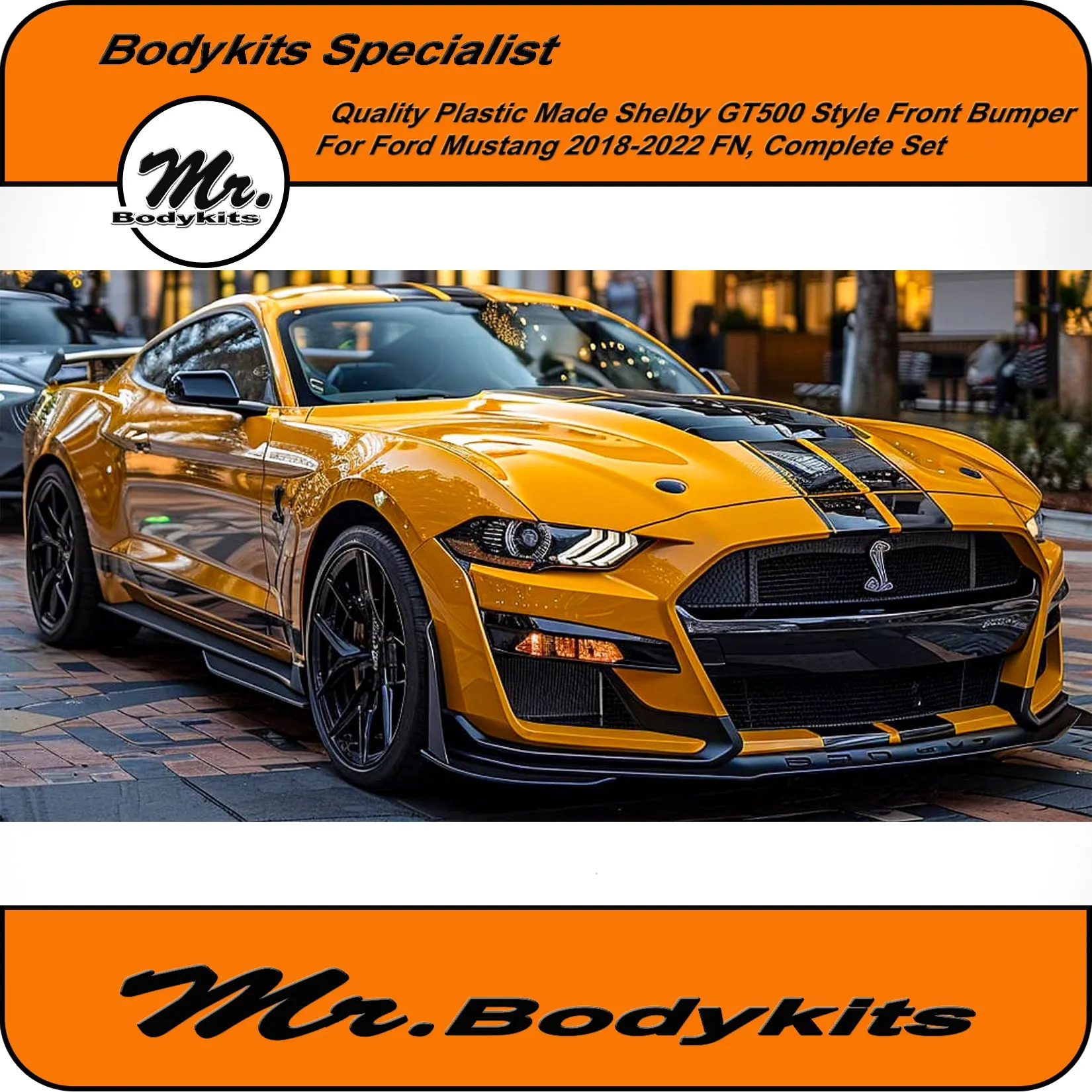 Quality Shelby GT500 Style Front Bumper For Ford Mustang 2018-2022 FN, Mr Bodykits