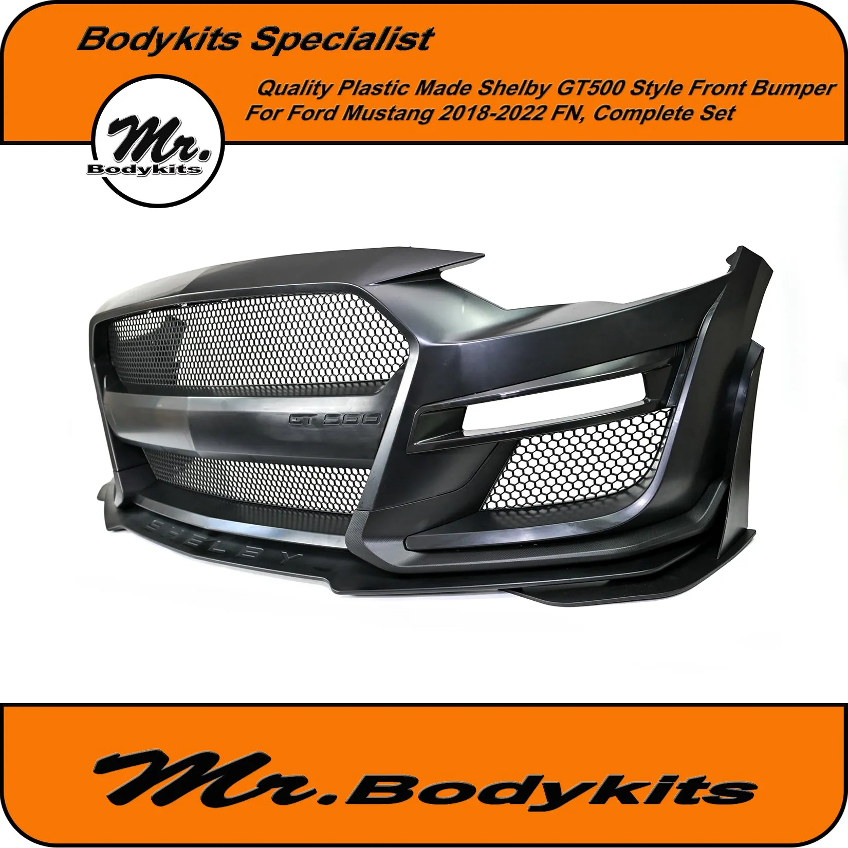Quality Shelby GT500 Style Front Bumper For Ford Mustang 2018-2022 FN, Mr Bodykits