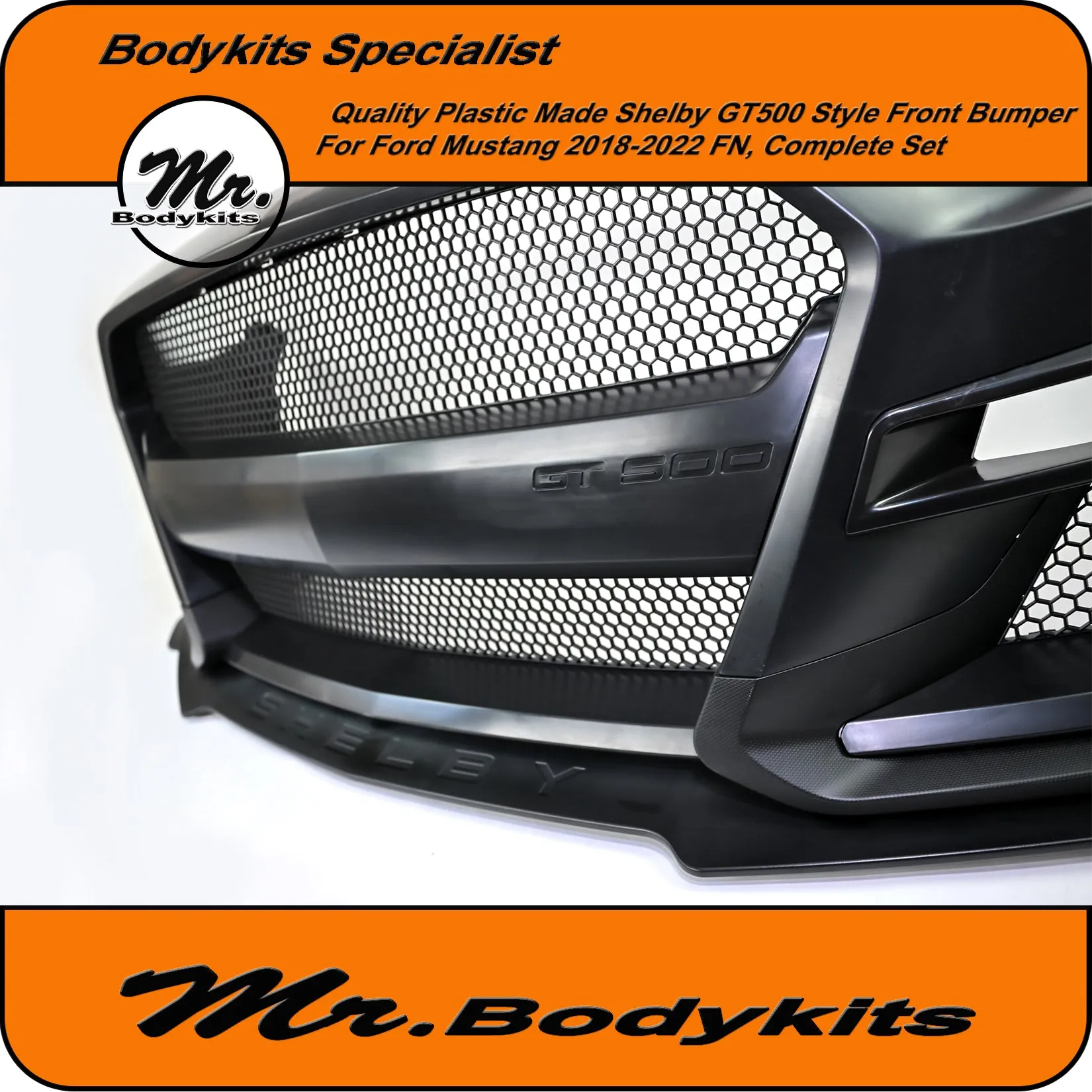 Quality Shelby GT500 Style Front Bumper For Ford Mustang 2018-2022 FN, Mr Bodykits