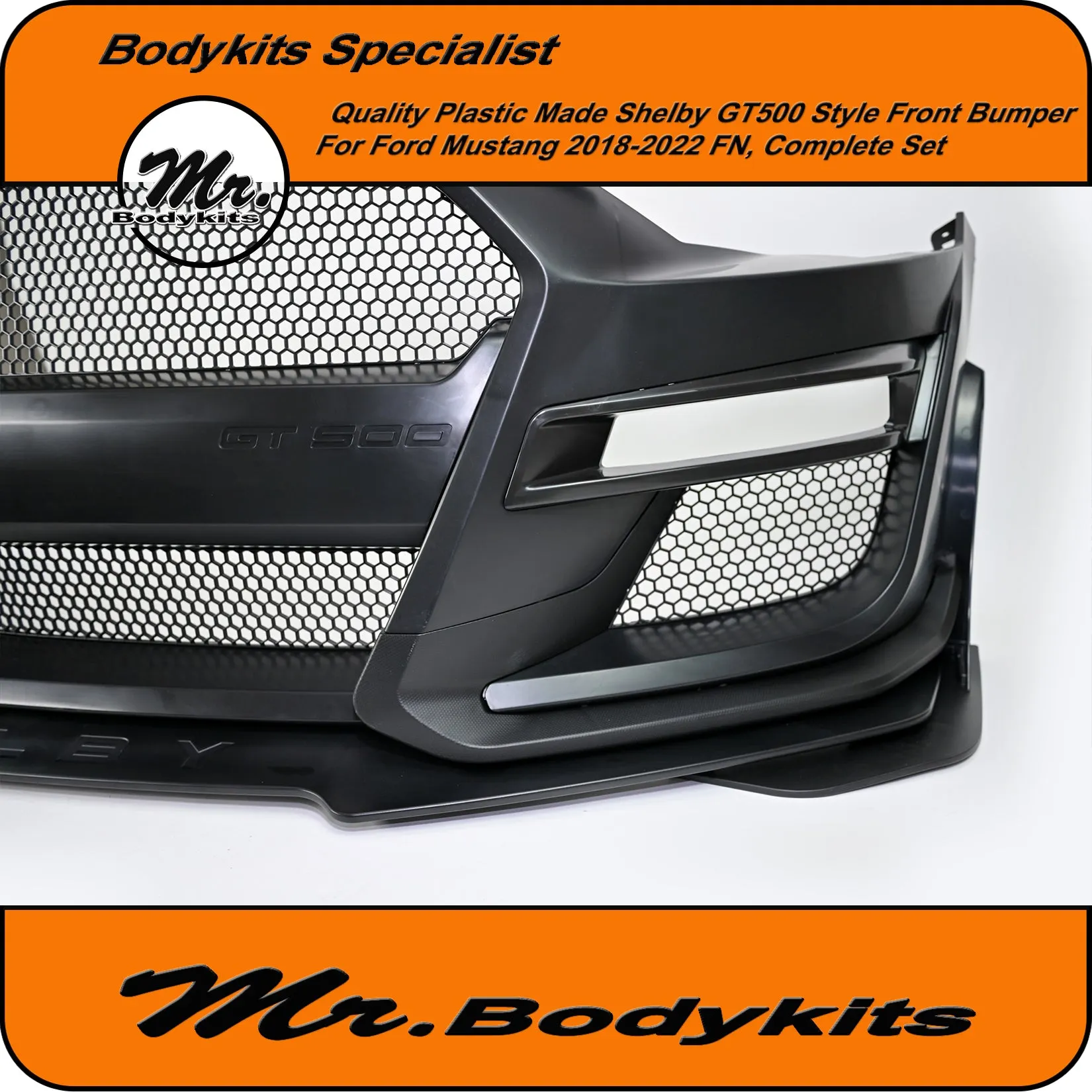 Quality Shelby GT500 Style Front Bumper For Ford Mustang 2018-2022 FN, Mr Bodykits