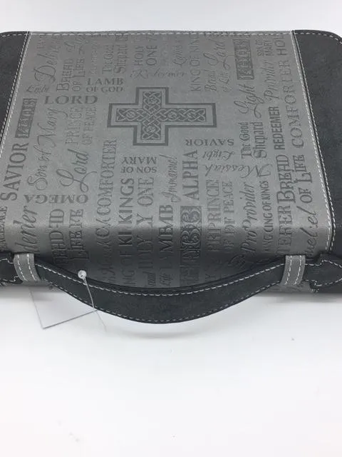 "Names of Our Lord" Bible Cover, Black and Gray. (Medium)