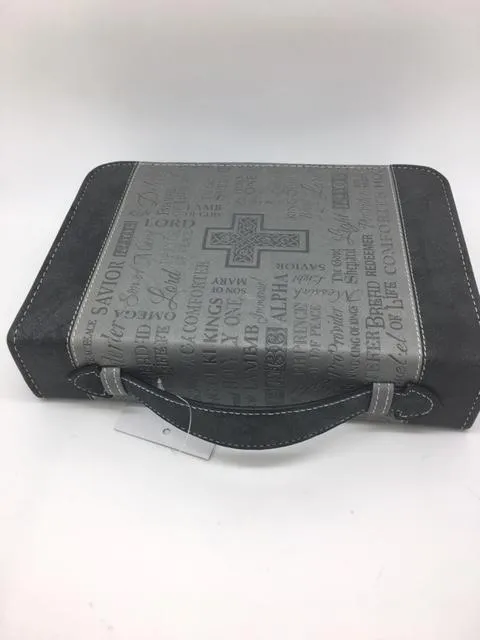 "Names of Our Lord" Bible Cover, Black and Gray. (Medium)