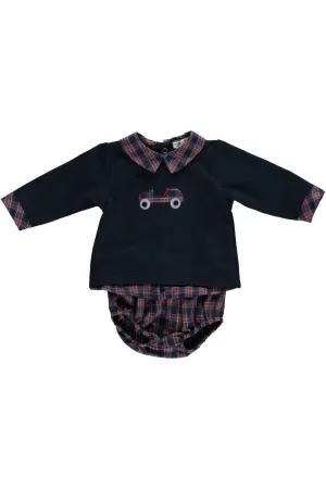 "William" Navy Tartan Top & Jam Pants