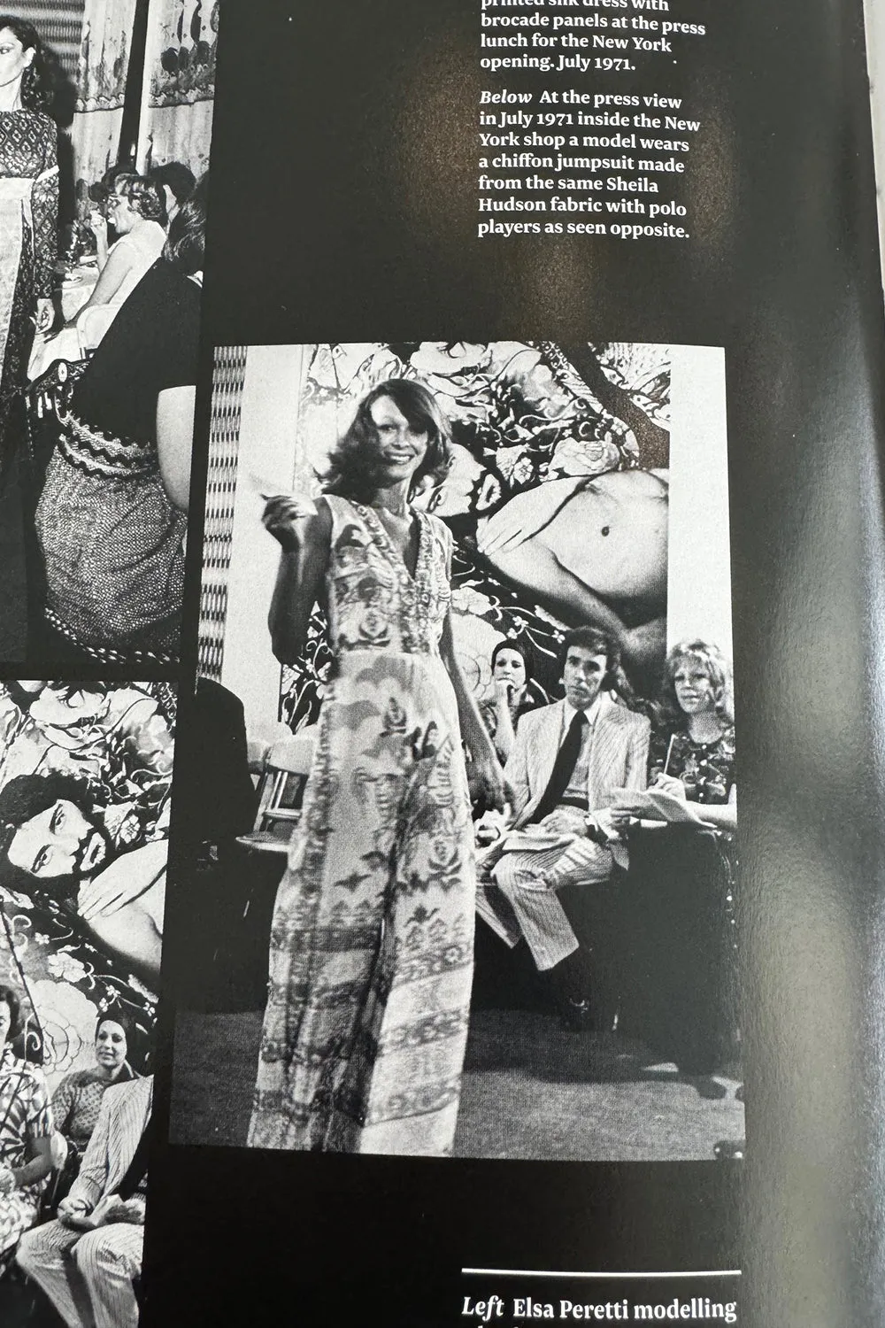 Rare 1971 Thea Porter Actual Book Piece Silk Cotton Gauze Dress w Sheila Hudson Horseman Print