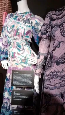 Rare 1971 Thea Porter Actual Book Piece Silk Cotton Gauze Dress w Sheila Hudson Horseman Print