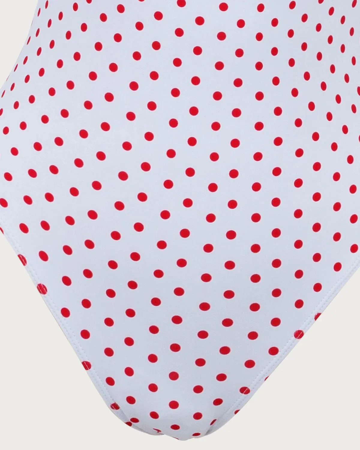 Red Contrast Polka Dot One-Piece Swimsuit