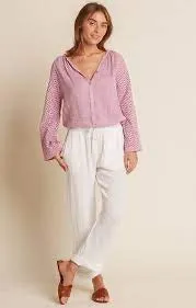Red Haute Wide Leg Pant White