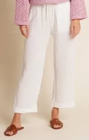 Red Haute Wide Leg Pant White