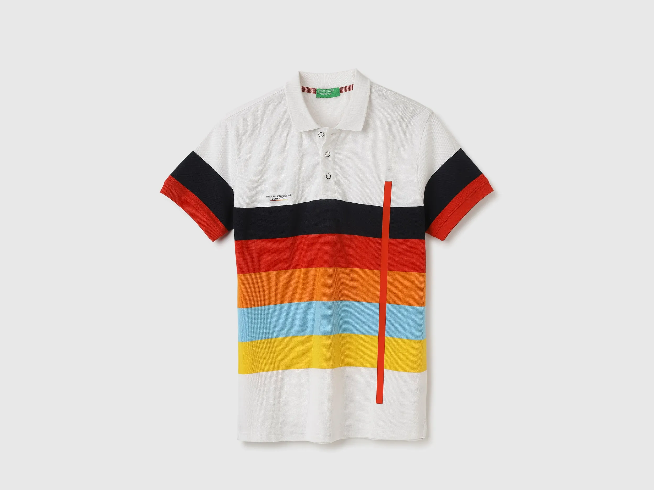 Regular Fit Polo Neck Striped Tshirt