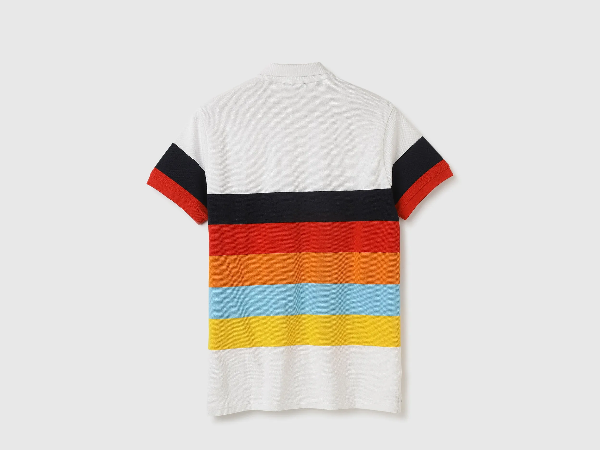 Regular Fit Polo Neck Striped Tshirt
