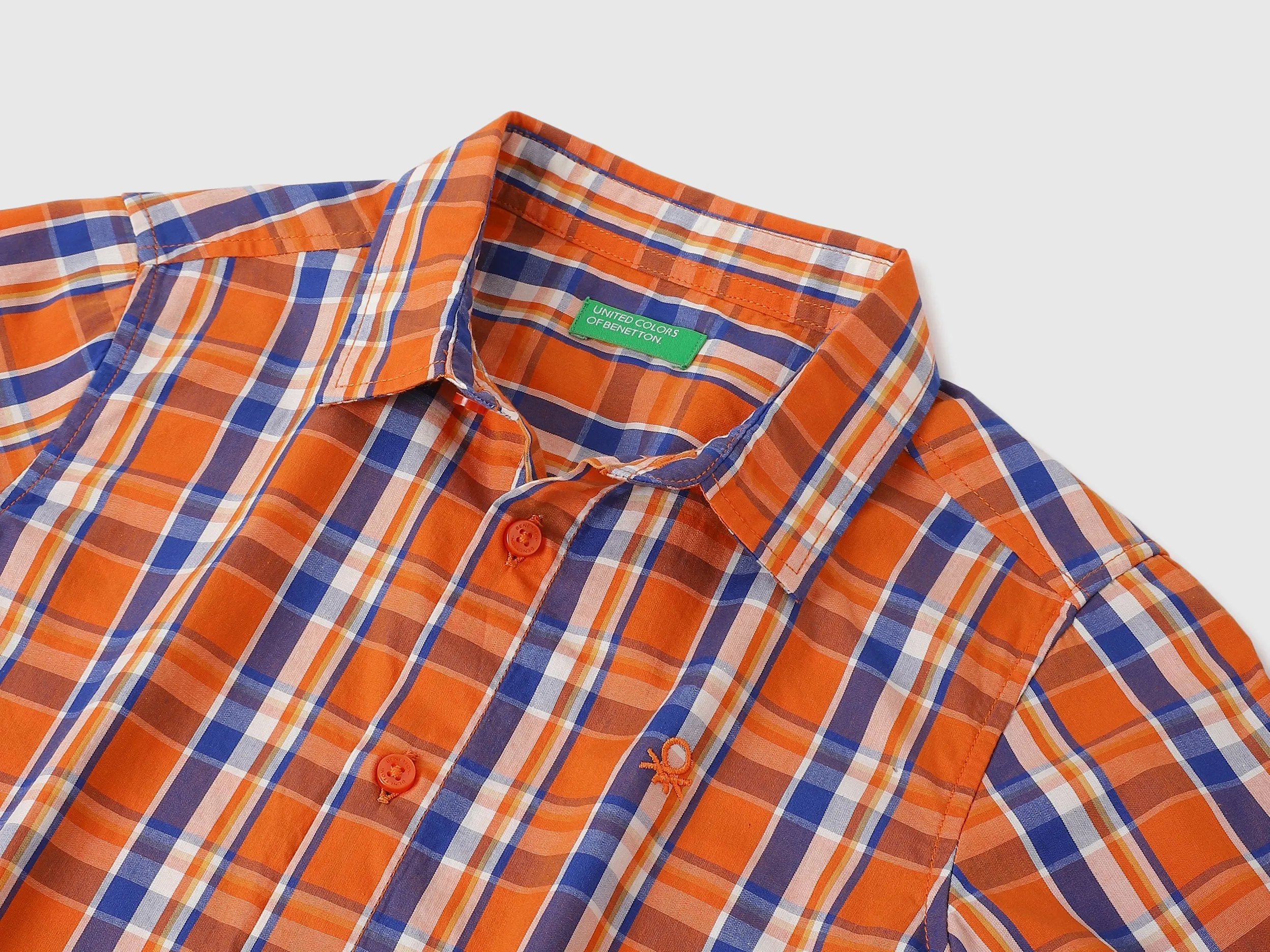 Regular Fit Spread Collar Checkered Shirts