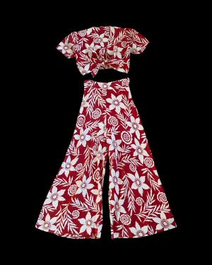Reserved 1940s Rayon Tropical Two Piece Pant Set
