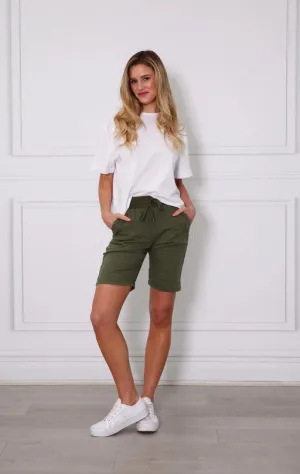 Riley Denim Shorts - Khaki