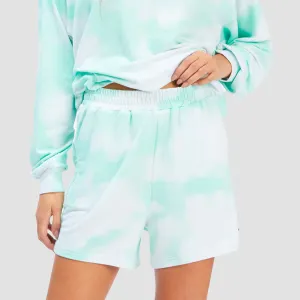 Roxy Lounge Life Sweat Shorts Brook Green Toast On Mars - Womens
