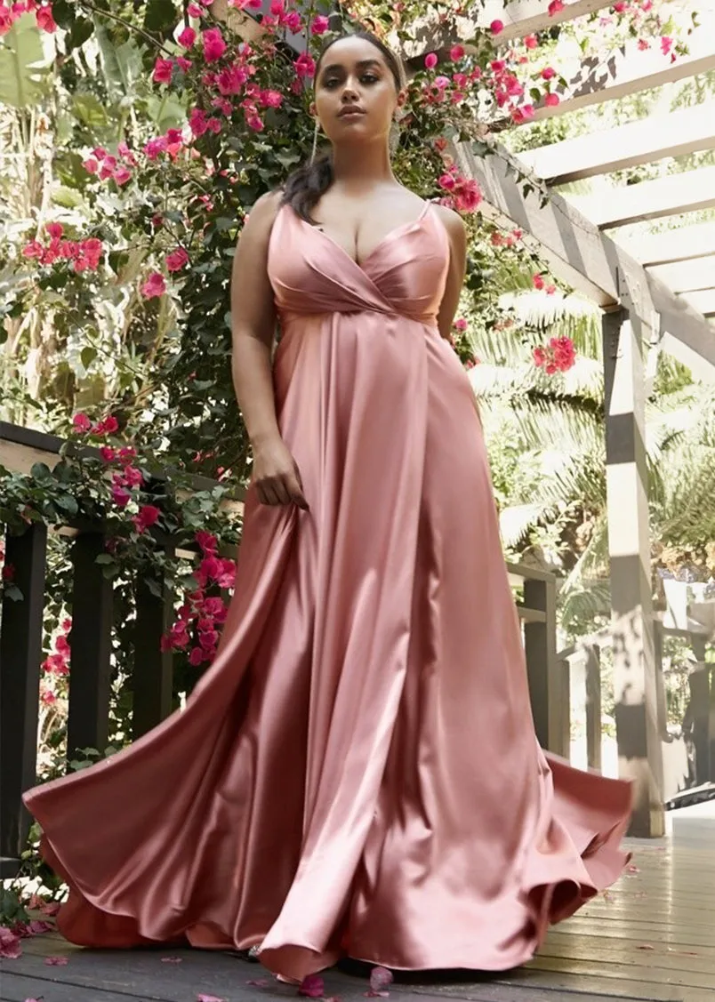 Roxy Satin Sweetheart Flow Maxi Dress Mauve