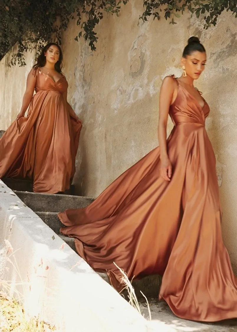 Roxy Satin Sweetheart Flow Maxi Dress Mauve