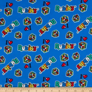 Rubiks Patches Denim - Flannel - 1/2 Metre