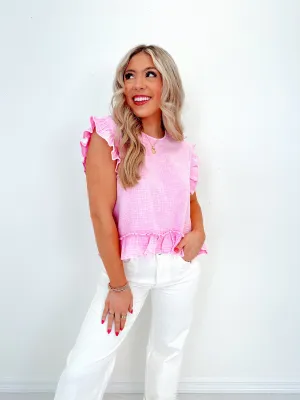 Ruffled Up Cotton Gauze Top - 2 Colors