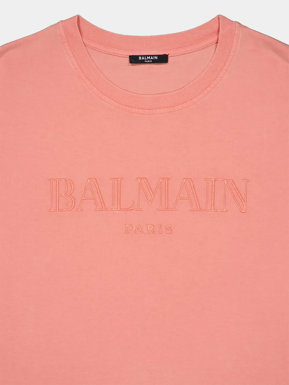 Salmon Vintage Balmain Embroidered T-Shirt