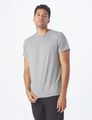 Salton Short Sleeve: Black Heather/White Stripe
