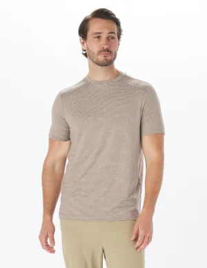 Salton Short Sleeve: Espresso Heather/White Stripe