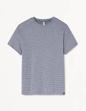 Salton Short Sleeve: Heather Indigo and White Stripe