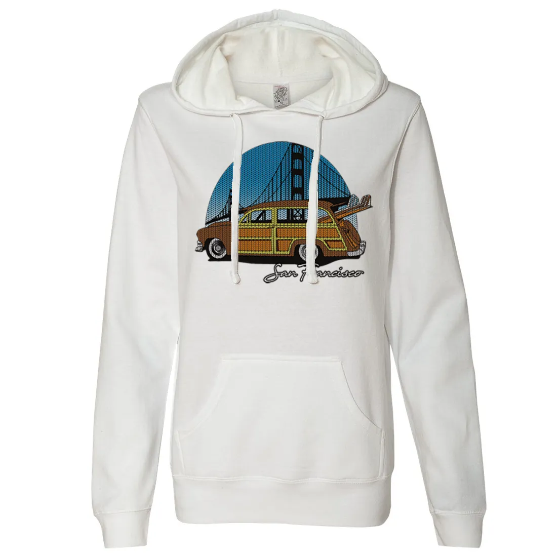 San Francisco Knit Style Woody Ladies Lightweight Fitted Hoodie