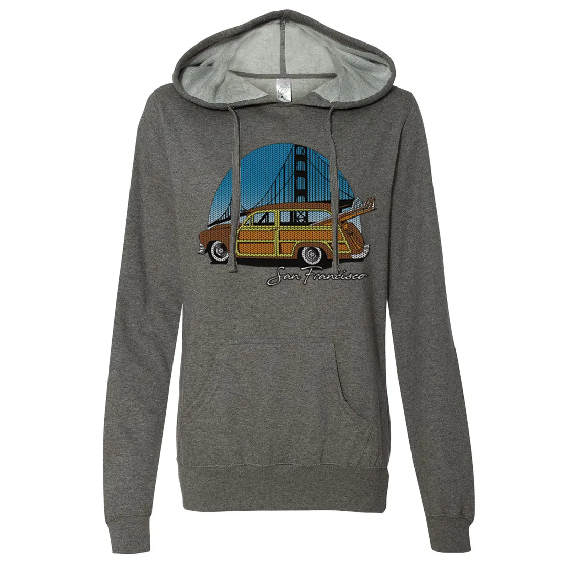 San Francisco Knit Style Woody Ladies Lightweight Fitted Hoodie