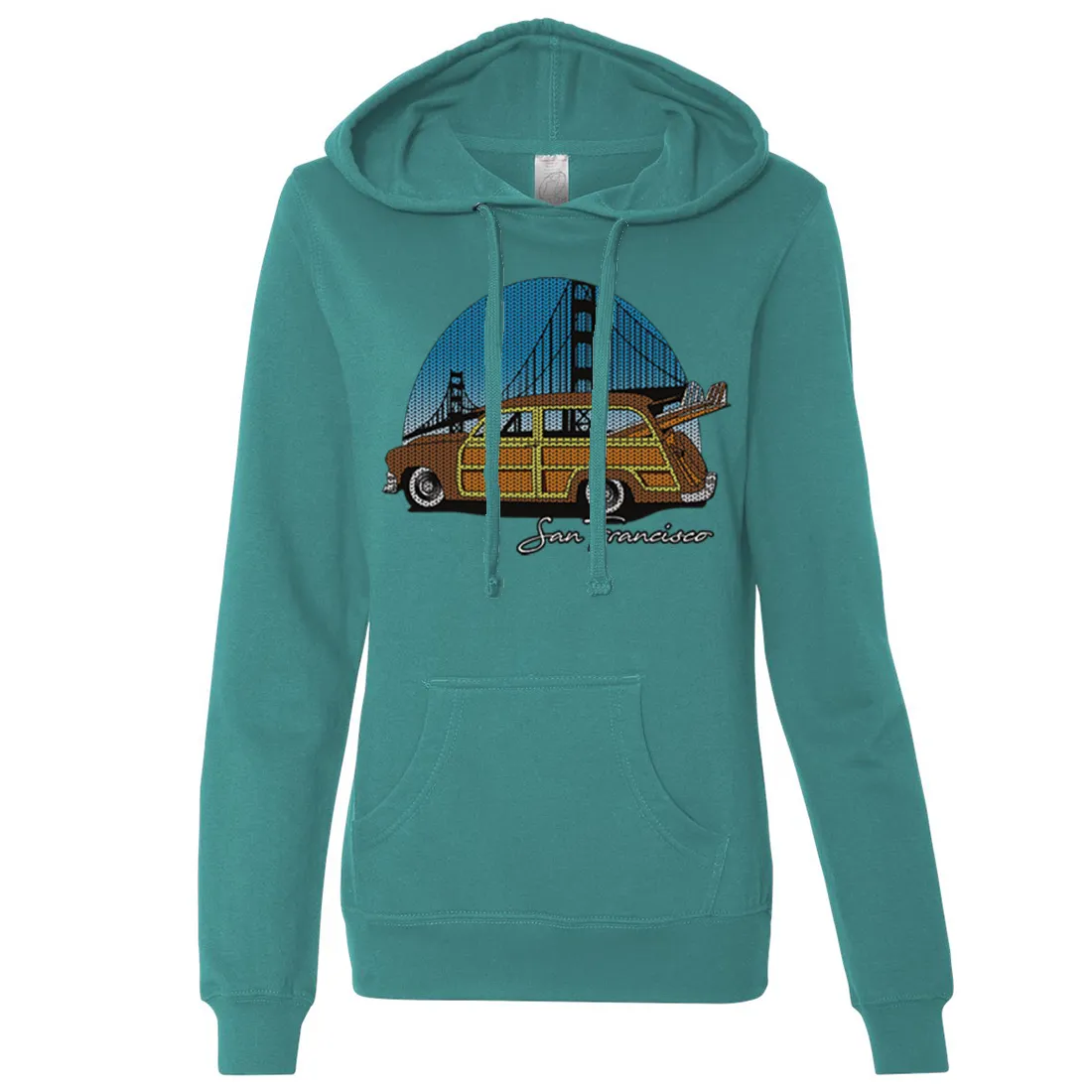 San Francisco Knit Style Woody Ladies Lightweight Fitted Hoodie