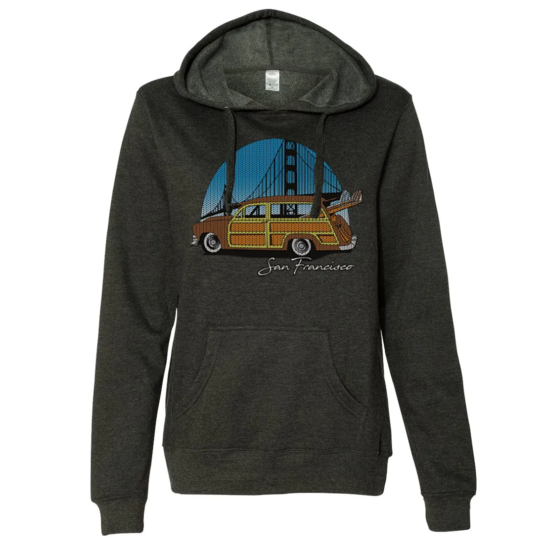 San Francisco Knit Style Woody Ladies Lightweight Fitted Hoodie