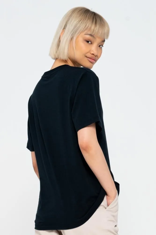 Santa Cruz Womens T-Shirt Checkerbloom Strip T-Shirt - Black