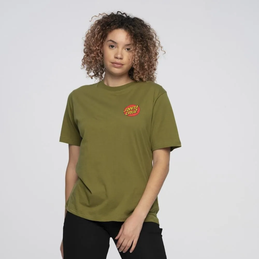 Santa Cruz Womens T-Shirt Classic Dot Chest T-Shirt - Moss