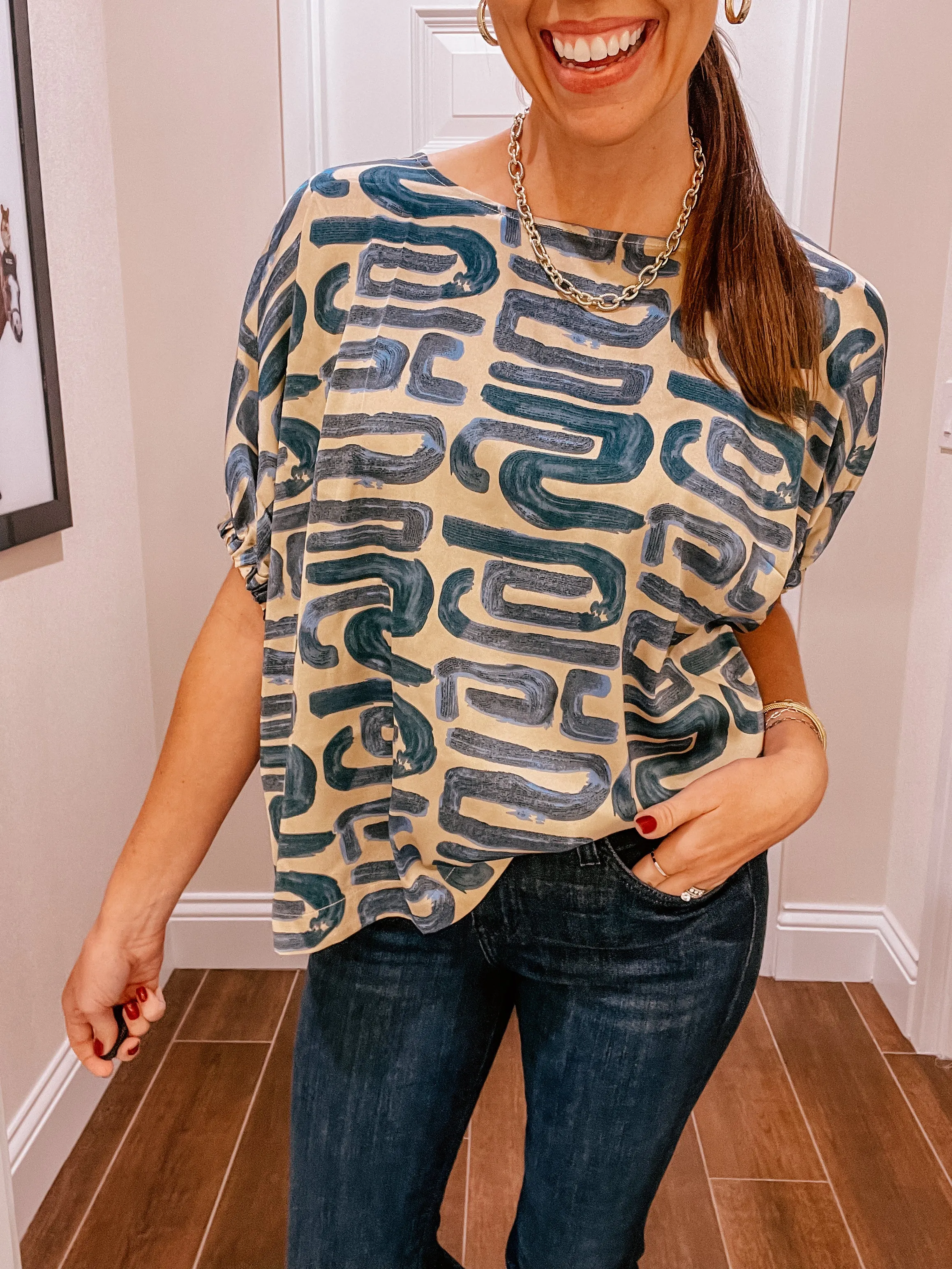 Seashore Around The Bend Printed Blouse