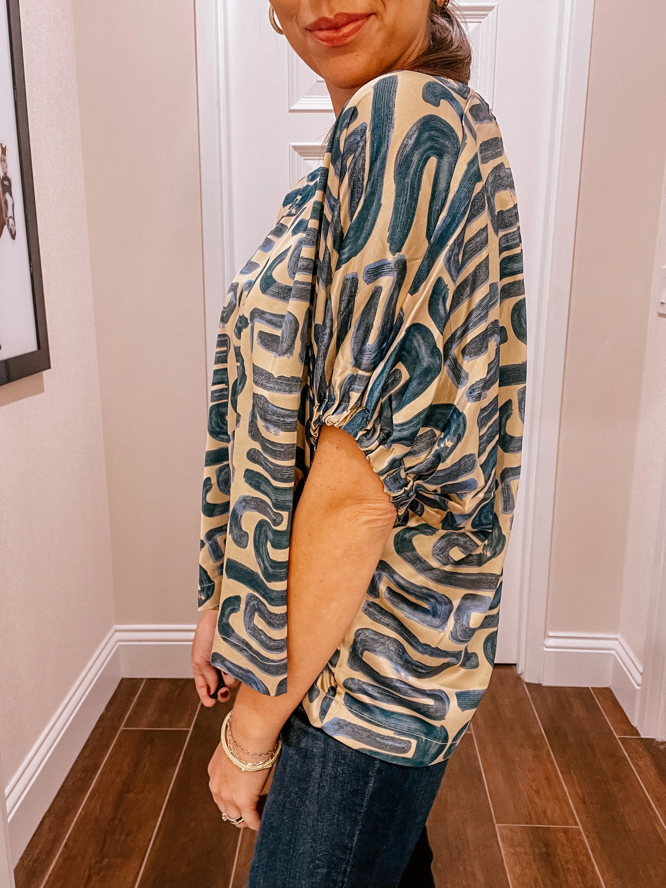 Seashore Around The Bend Printed Blouse