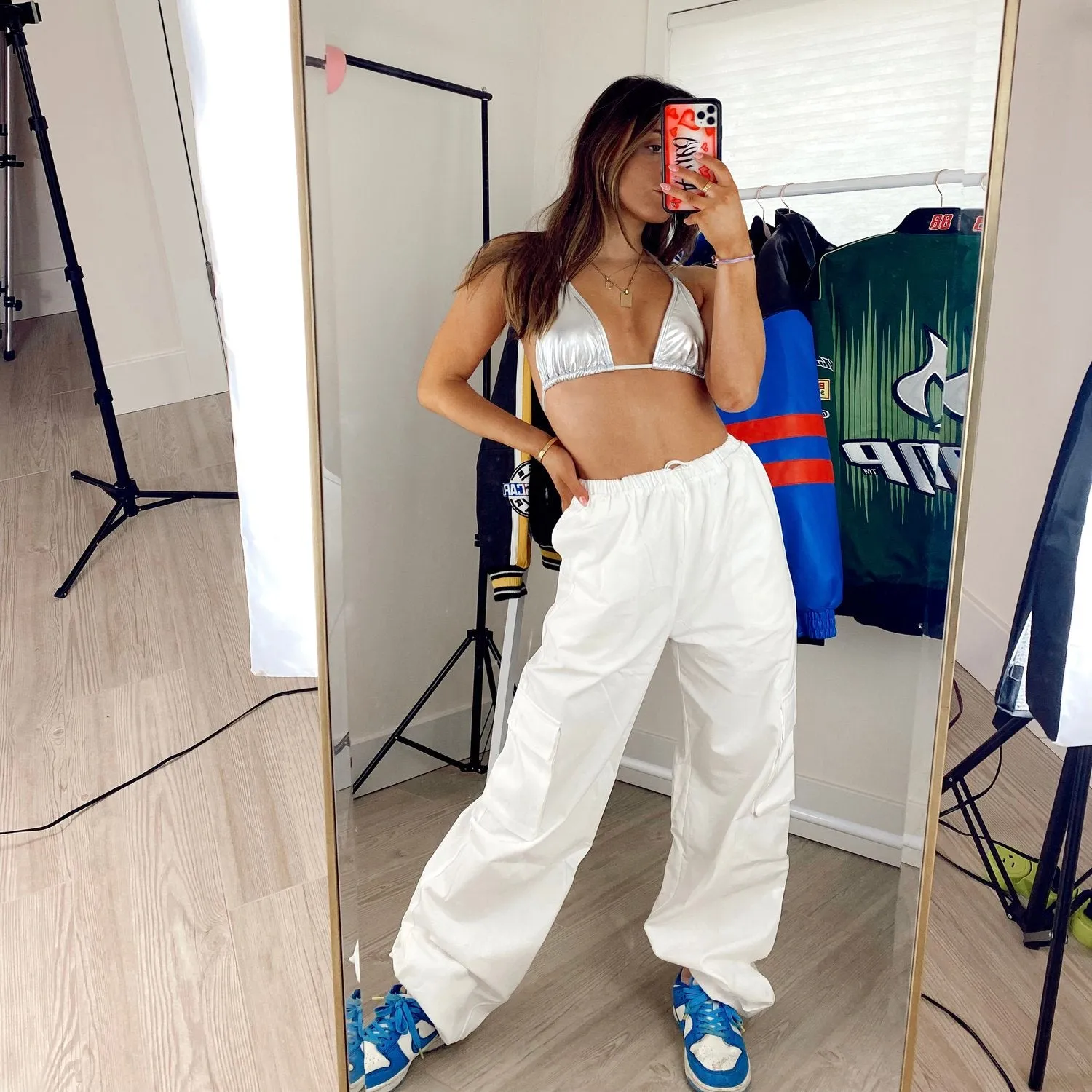 Shelby White Wide Leg Cargo Pants