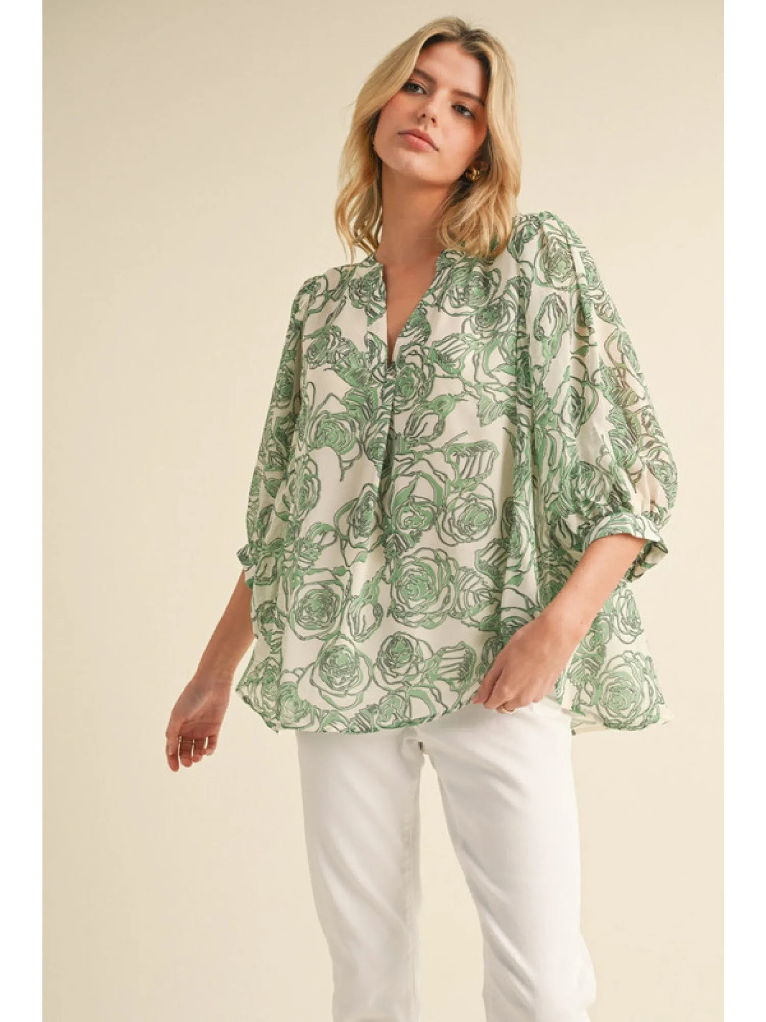 Shelly Floral Print Flowy Blouse