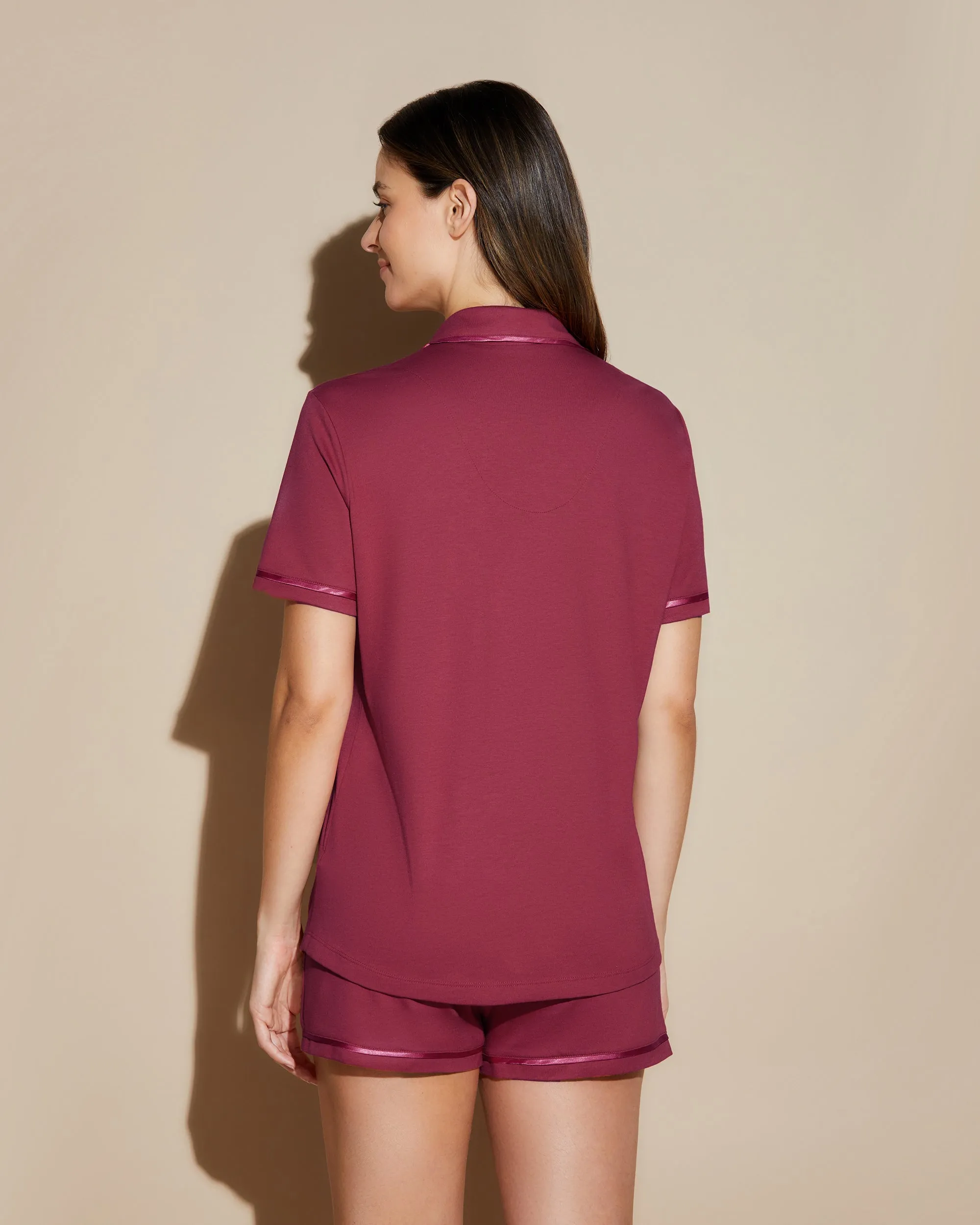 Short Sleeve Top & Boxer Pajama Set