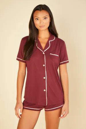 Short Sleeve Top & Boxer Pajama Set