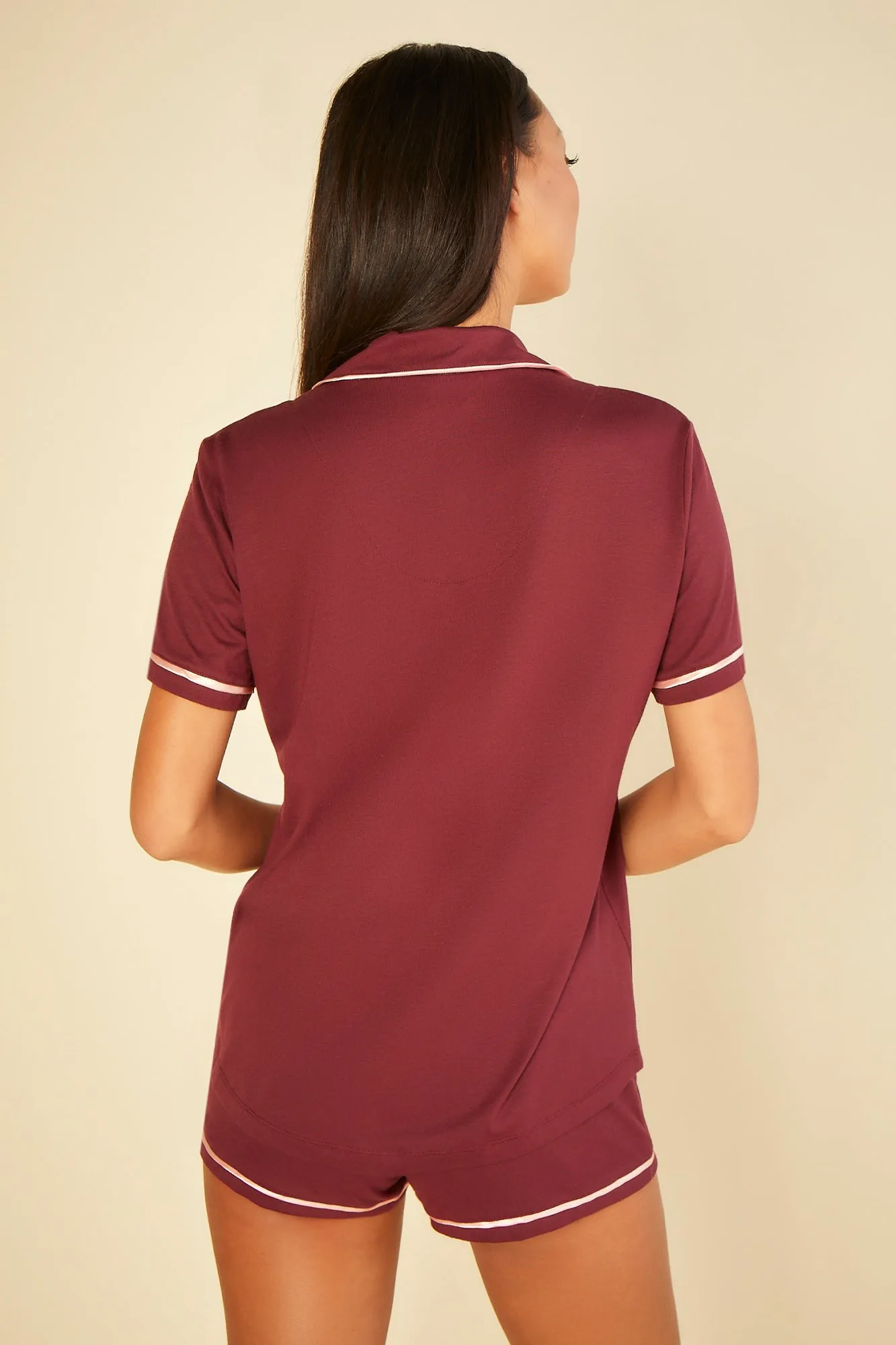 Short Sleeve Top & Boxer Pajama Set