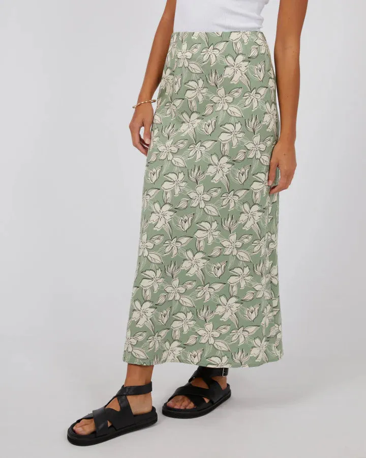 Silent Theory Eden Maxi Skirt - Sage