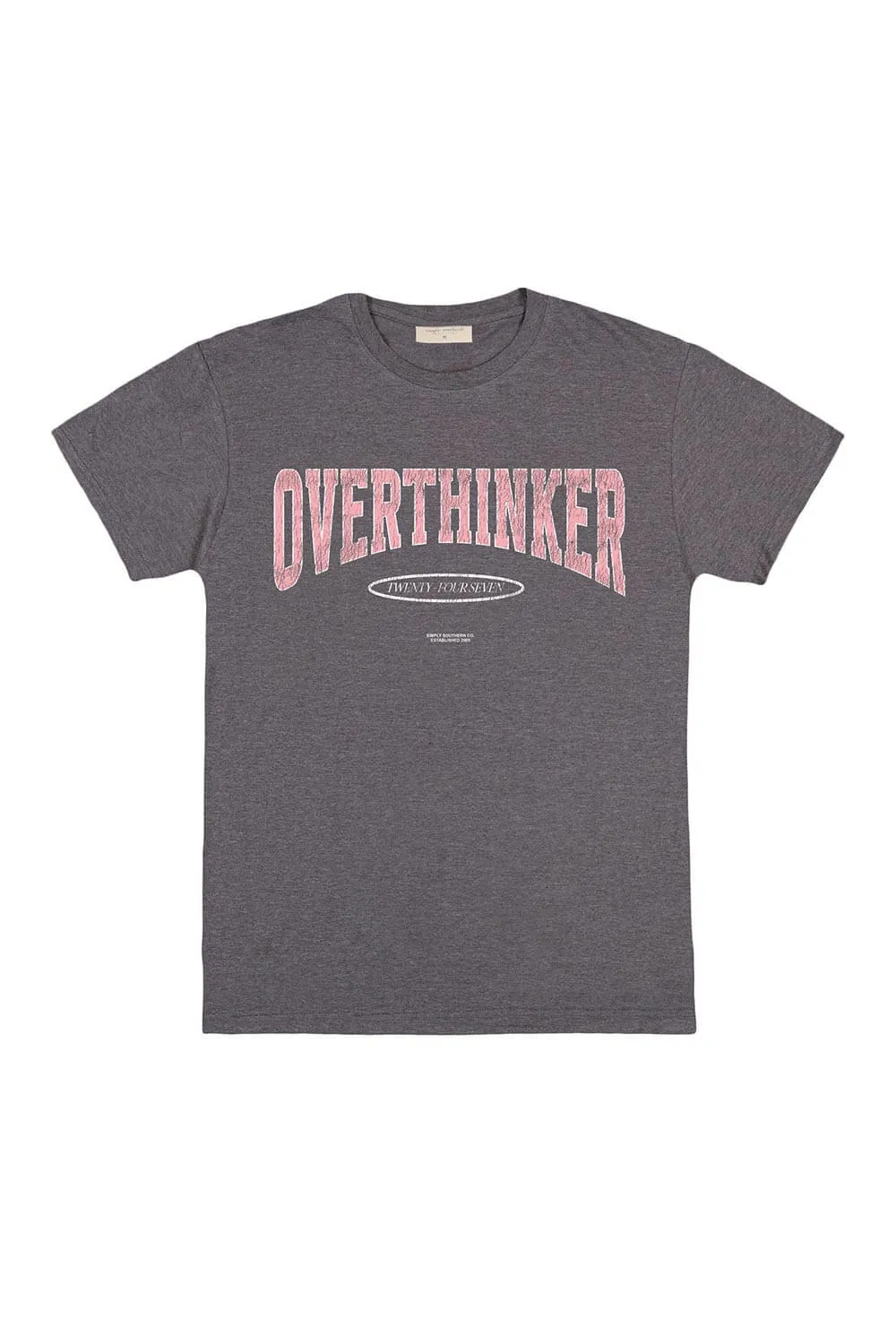 Simply Southern Overthinker T-Shirt for Women in Iron Heather | SS-OVERTHINK-IRONHTHR